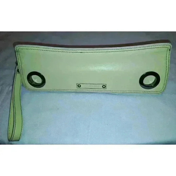 Liz Claiborne Banana Yellow Genuine Leather Wristlet Clutch Purse Handbag - Picture 1 of 7